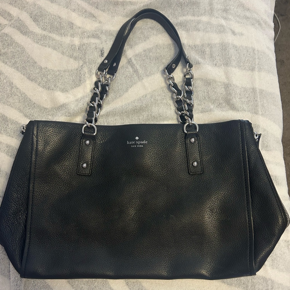 Kate Spade Black Leather Tote Bag